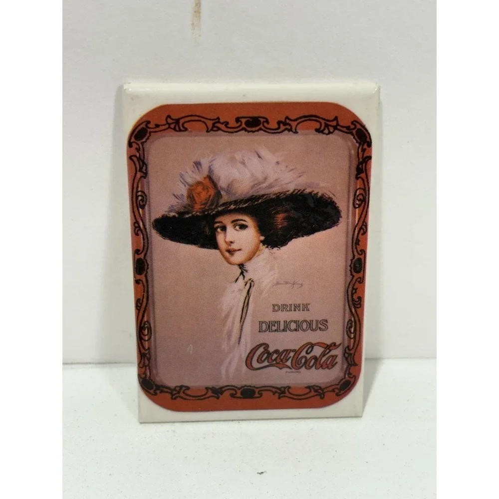 Vintage antique Coca-Cola Big Hat Girl Pocket mirror 1971 lot Of 4 Mirrors